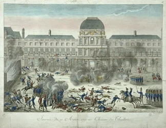 Château des Tuileries, 10 août 1792, gravé par Jourdan